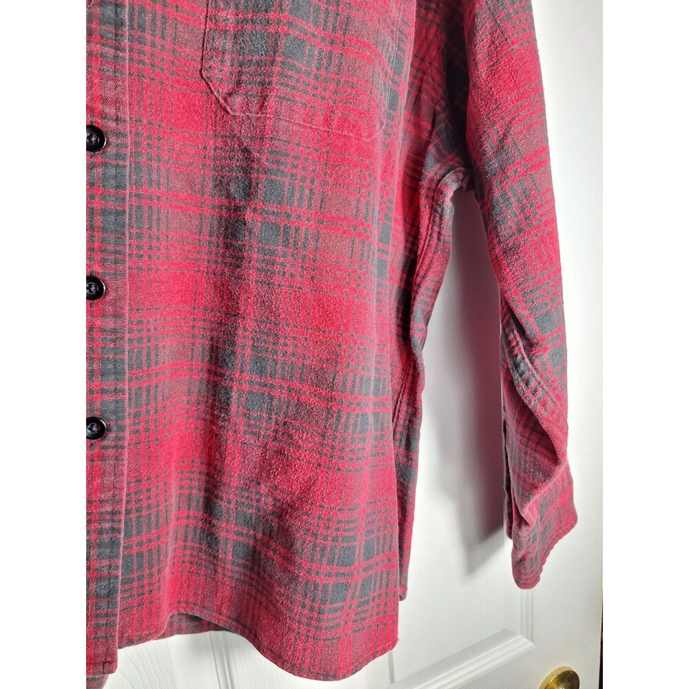 L.L. Bean Womens XL Red Flannel Vintage 90s/80s Button Front Shirt Thick - Picture 10 of 14